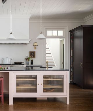 heritage and contemporary style kitchen colorful cabinetry