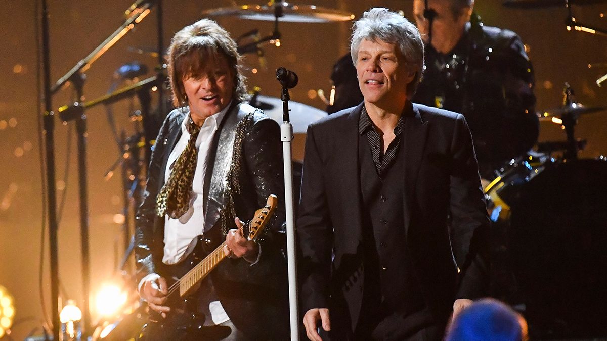 Richie Sambora and Jon Bon Jovi perform during the 33rd Annual Rock &amp; Roll Hall of Fame Induction Ceremony at Public Auditorium on April 14, 2018 in Cleveland, Ohio