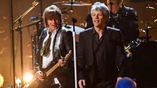 Richie Sambora and Jon Bon Jovi perform during the 33rd Annual Rock & Roll Hall of Fame Induction Ceremony at Public Auditorium on April 14, 2018 in Cleveland, Ohio