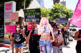 #FreeBritney protestors outside an LA court