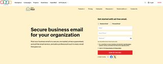 Zoho Mail main page