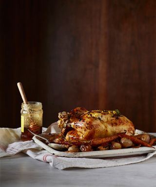 Roast chicken with honey