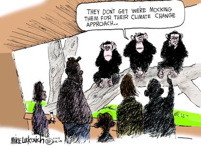 Editorial Cartoon U.S. Three monkeys climate change approach