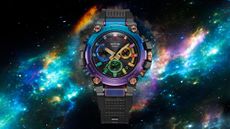 The Casio G-Shock Diffuse Nebula against a starry sky background