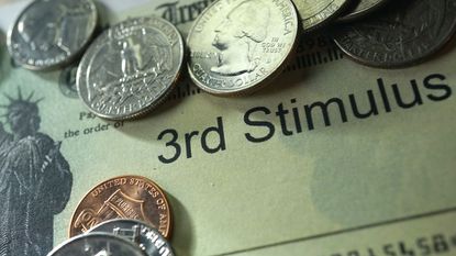 picture of third stimulus check with coins on it