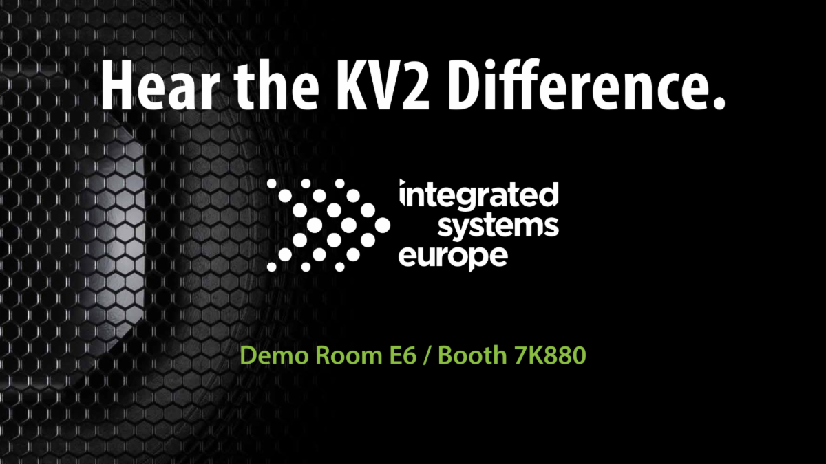 The KV2 banner for ISE 2026.