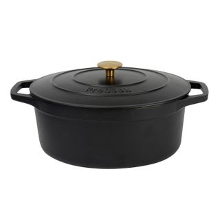 Cast Iron Casserole Dish 30cm / 6.2l Oval Matte Black