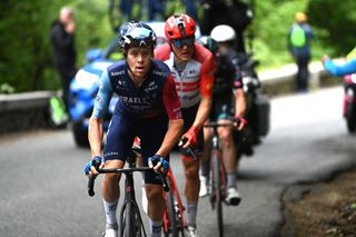 Sebastian Berwick (Israel-Premier Tech) leading the break on stage 12 of the Giro d'Italia