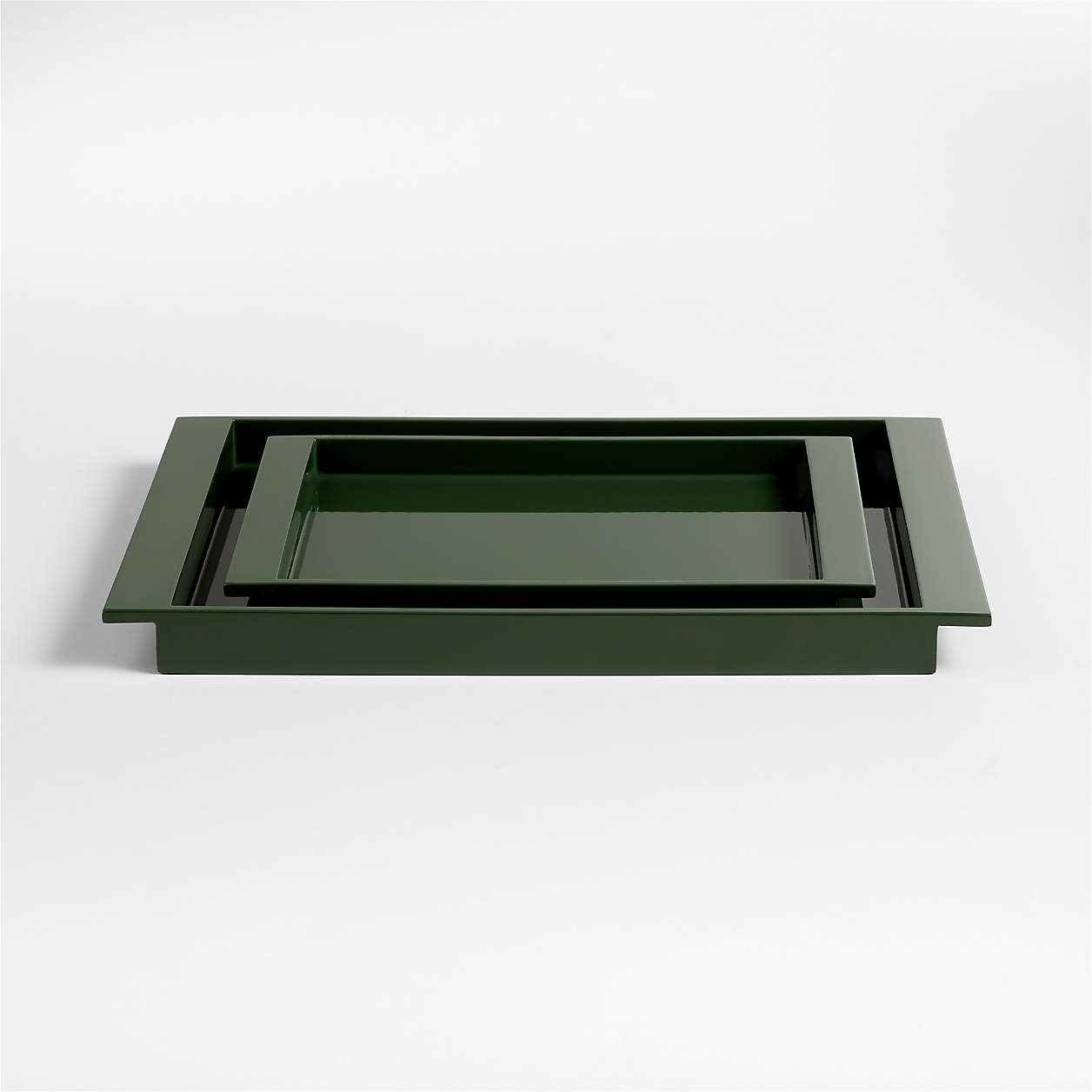 Dark green lacquer tray