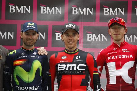 Alejandro Valverde, Philippe Gilbert and Ilnur Zakarin on the podium in Murcia