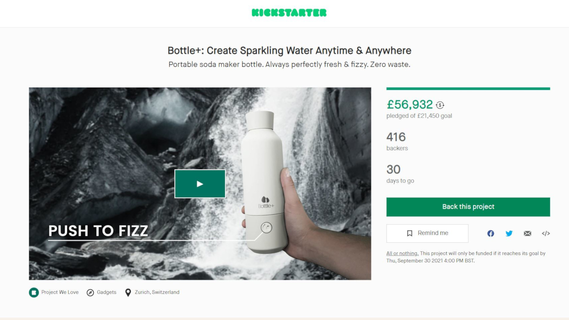 Tangkapan layar kampanye Kickstarter
