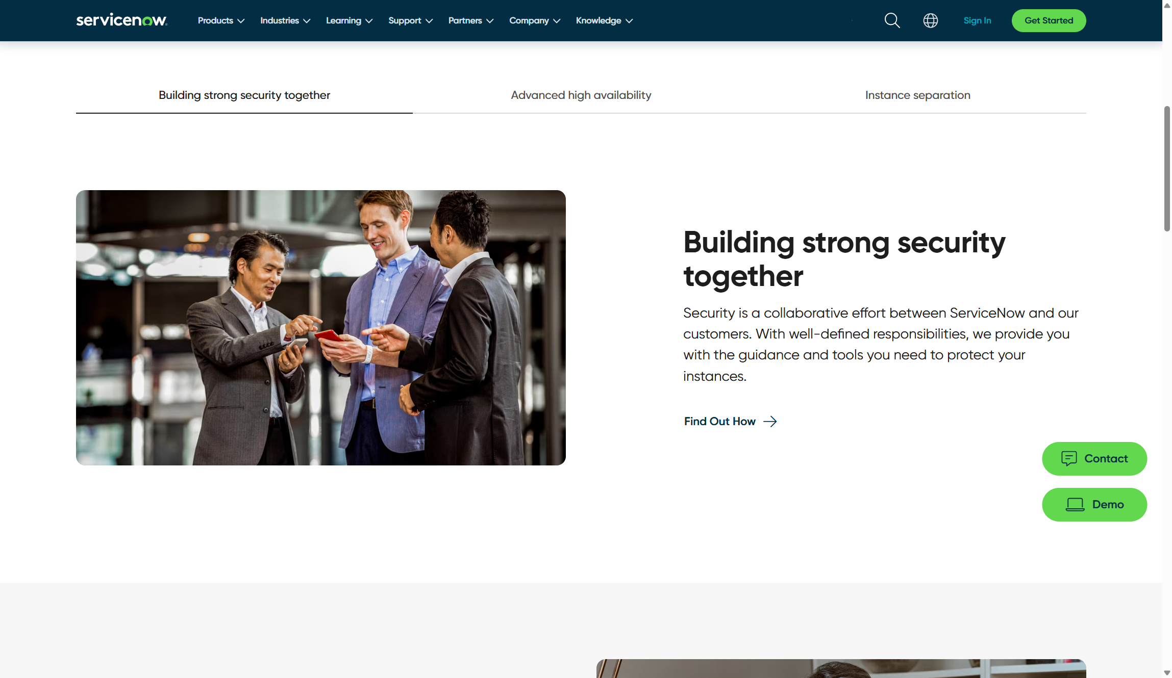 ServiceNow security features