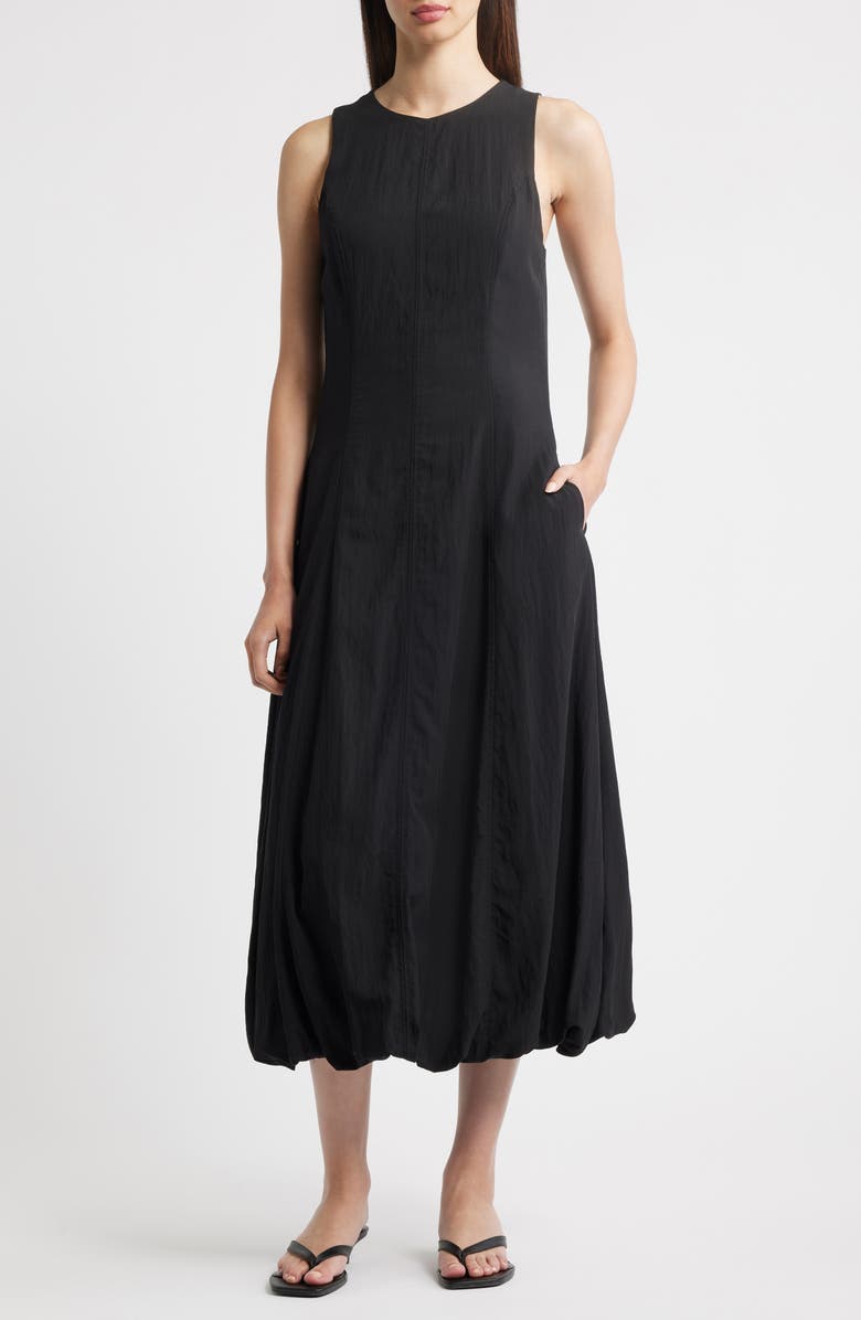 Pumpkin Sleeveless Bubble Hem Midi Dress