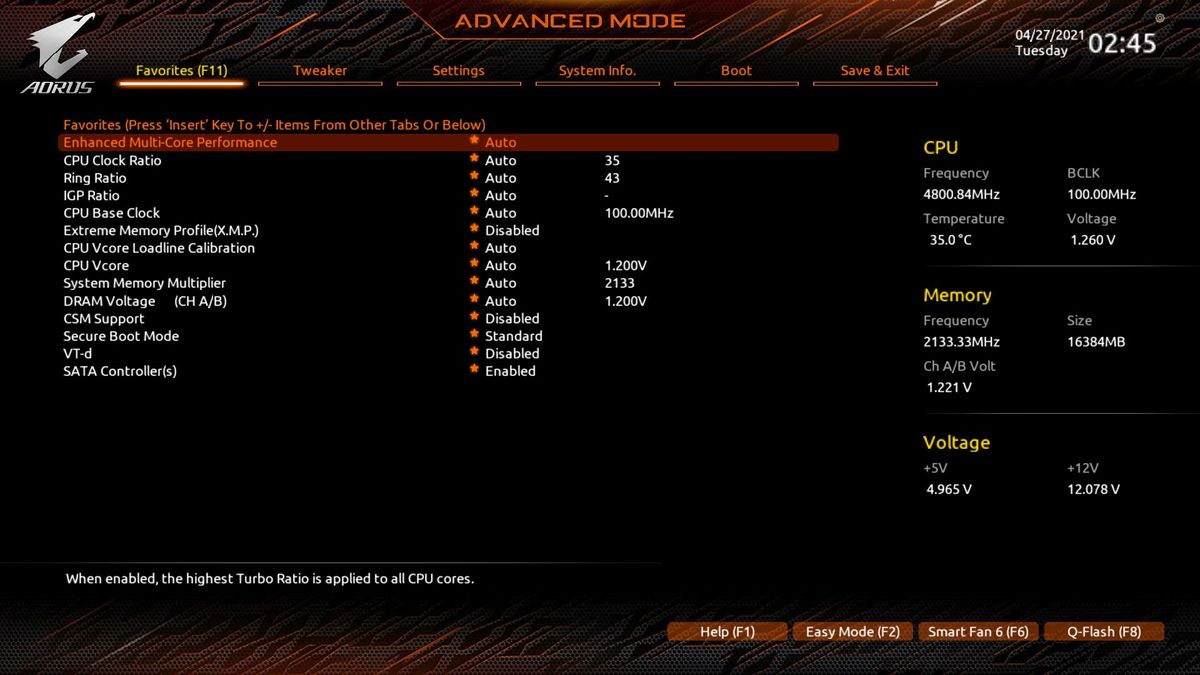 Gigabyte Z590I Aorus Ultra