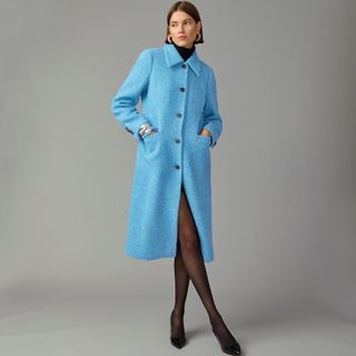 A-line topcoat in Italian wool-bouclé blend (Was $498)