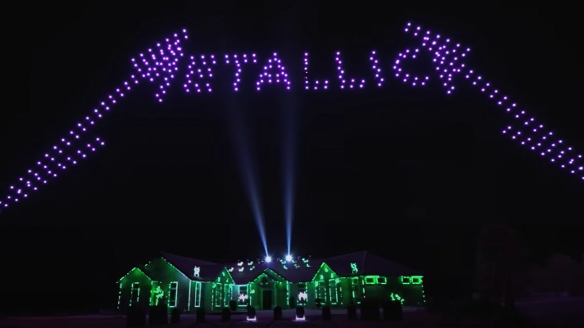 A light show featuring Metallica&#039;s music and Stranger Things imagery