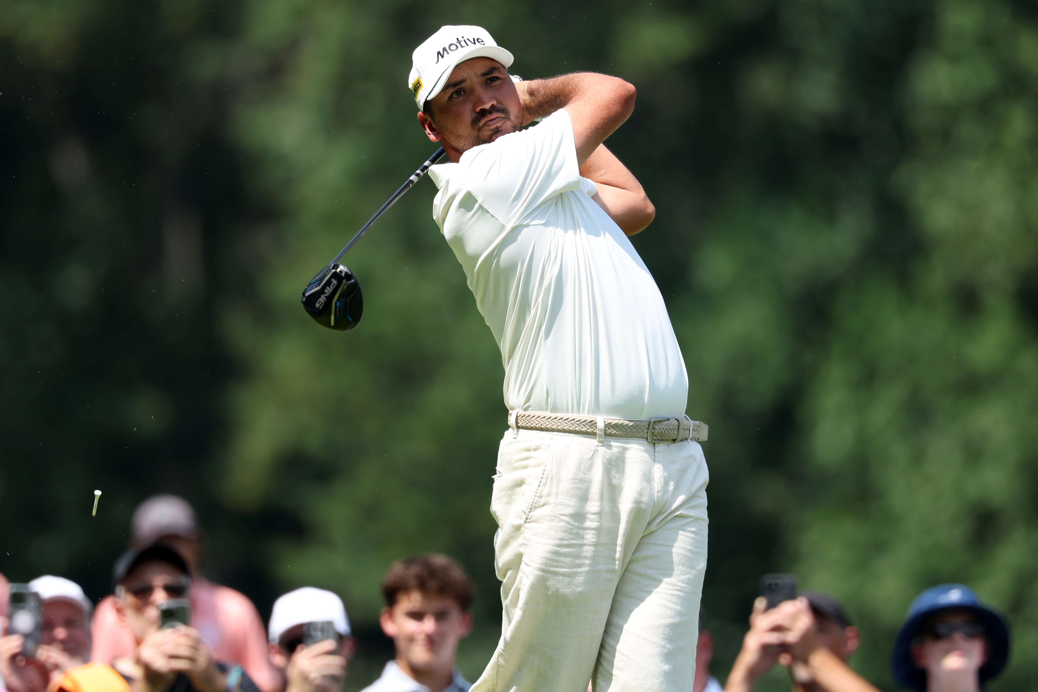 Jason Day hits a driver off the tee
