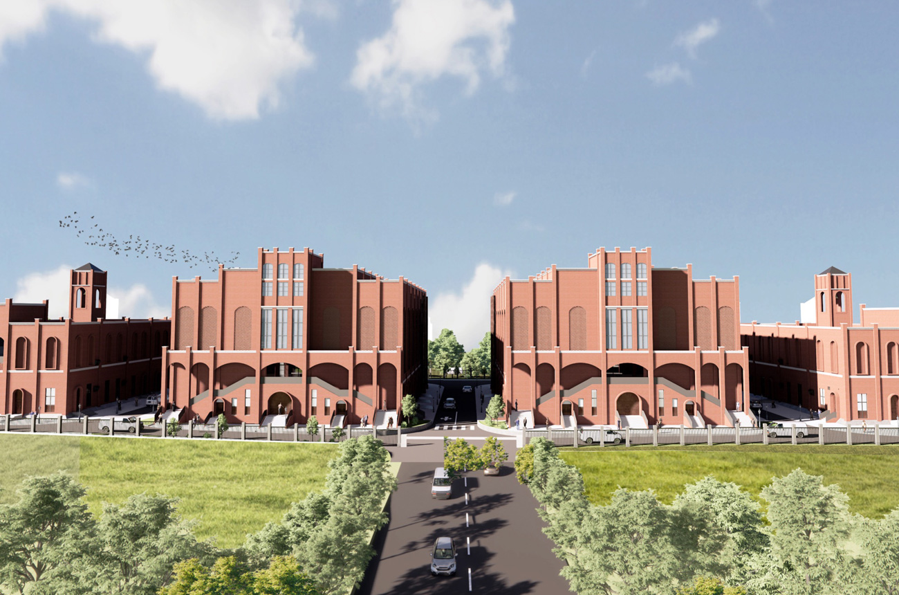 Illustration of a distillery