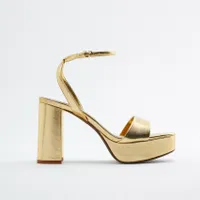 Gold platform sandals - £59.99 at Zara