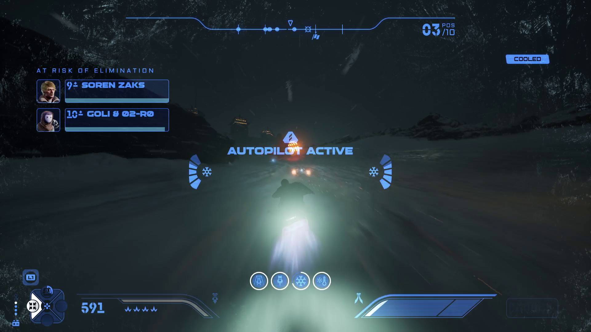 Star Wars Galactic Racer autopilot engaged for speeder bike