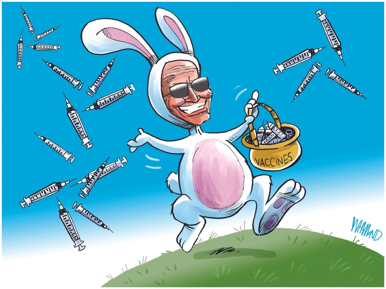 Political Cartoon U.S. biden easter vaccines&amp;amp;nbsp;