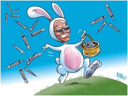 Political Cartoon U.S. biden easter vaccines&nbsp;
