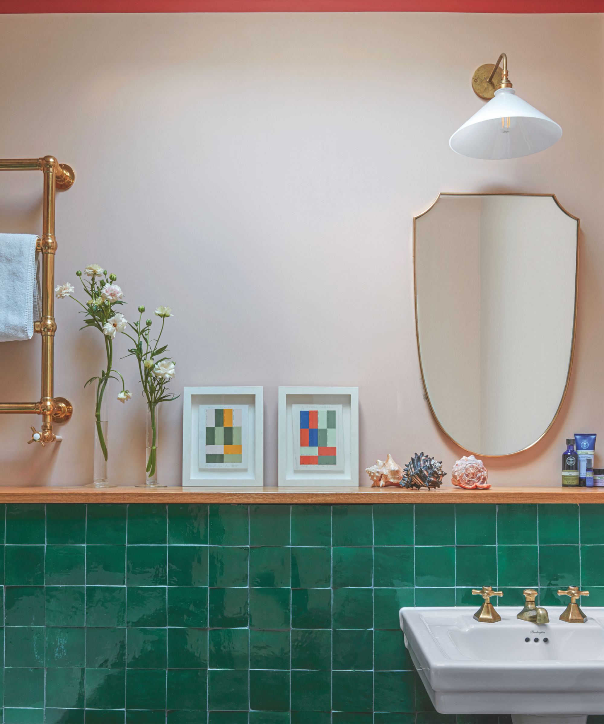 Green tiled bathroom