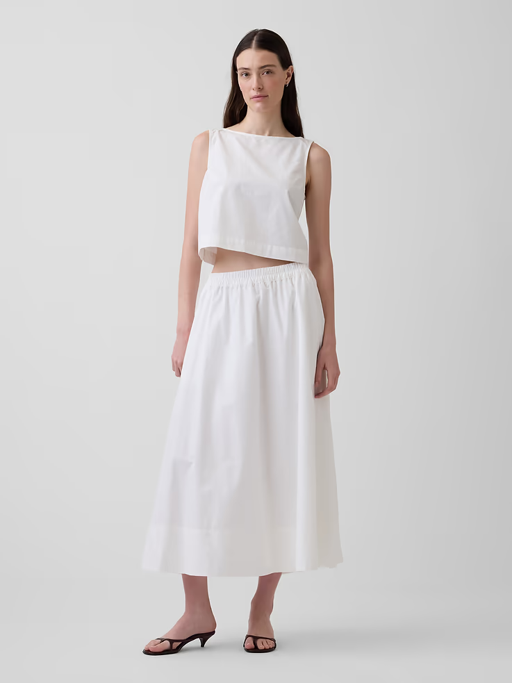 Gap poplin maxi skirt