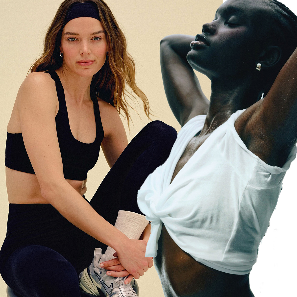 A collage of women wearing mate the label's non-toxic activewear.