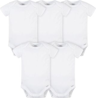 Gerber, Gerber Unisex Baby 5 Pack Onesies Multi-Packs Bundle Interlock 180 Gsm Shirt, White, 0-3 Months Us