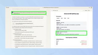 Claude bill-splitting app prompt