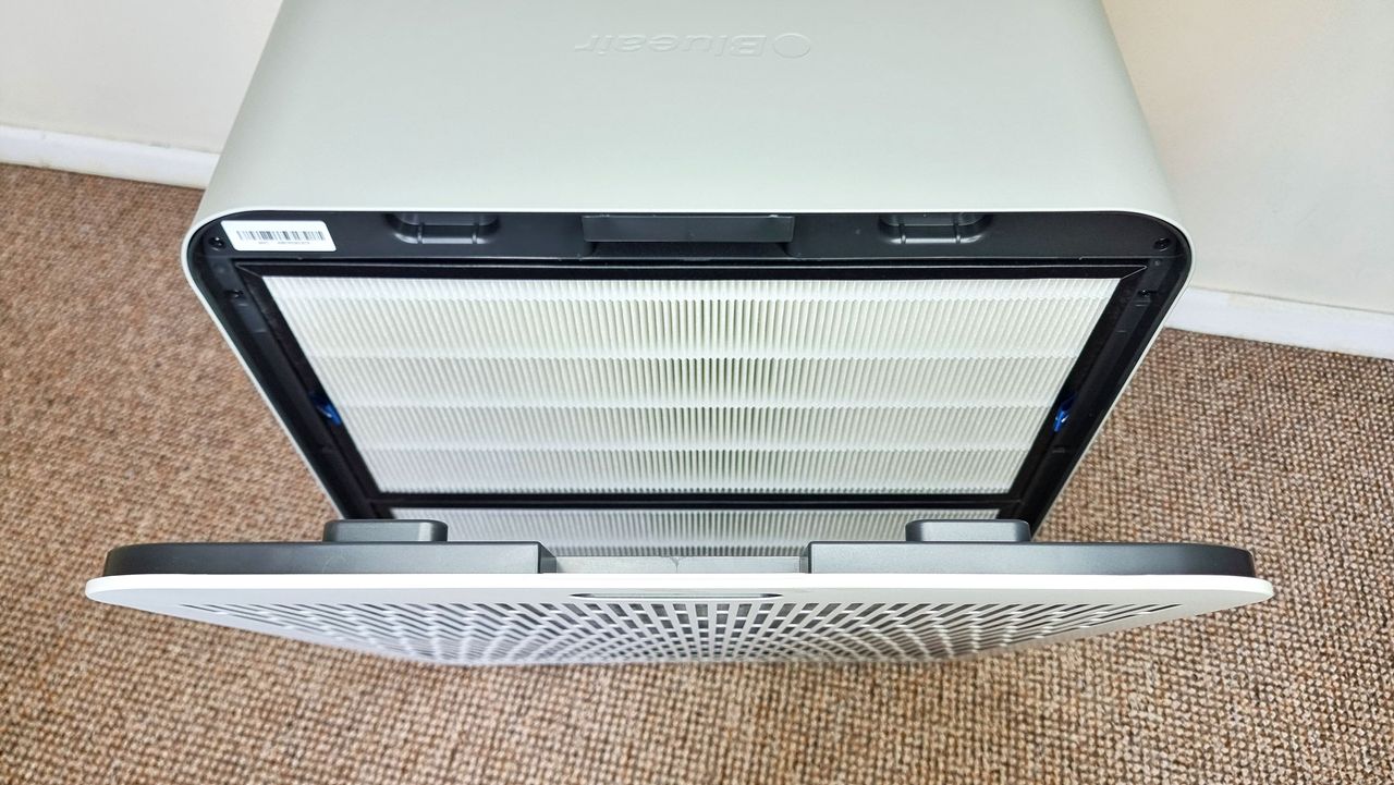 A close-up picture of the filters in the BlueAir Classic Pro CP7i air purifier