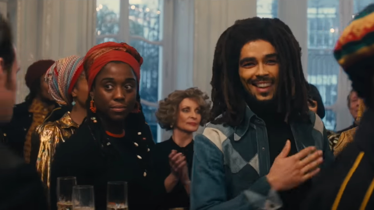 Lashana Lynch and Kingsley Ben-Adir in Bob Marley: One Love