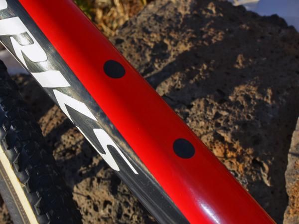 Wells' frame is specially built just for him with unique touches such as omitted water bottle and rack/fender mounts.