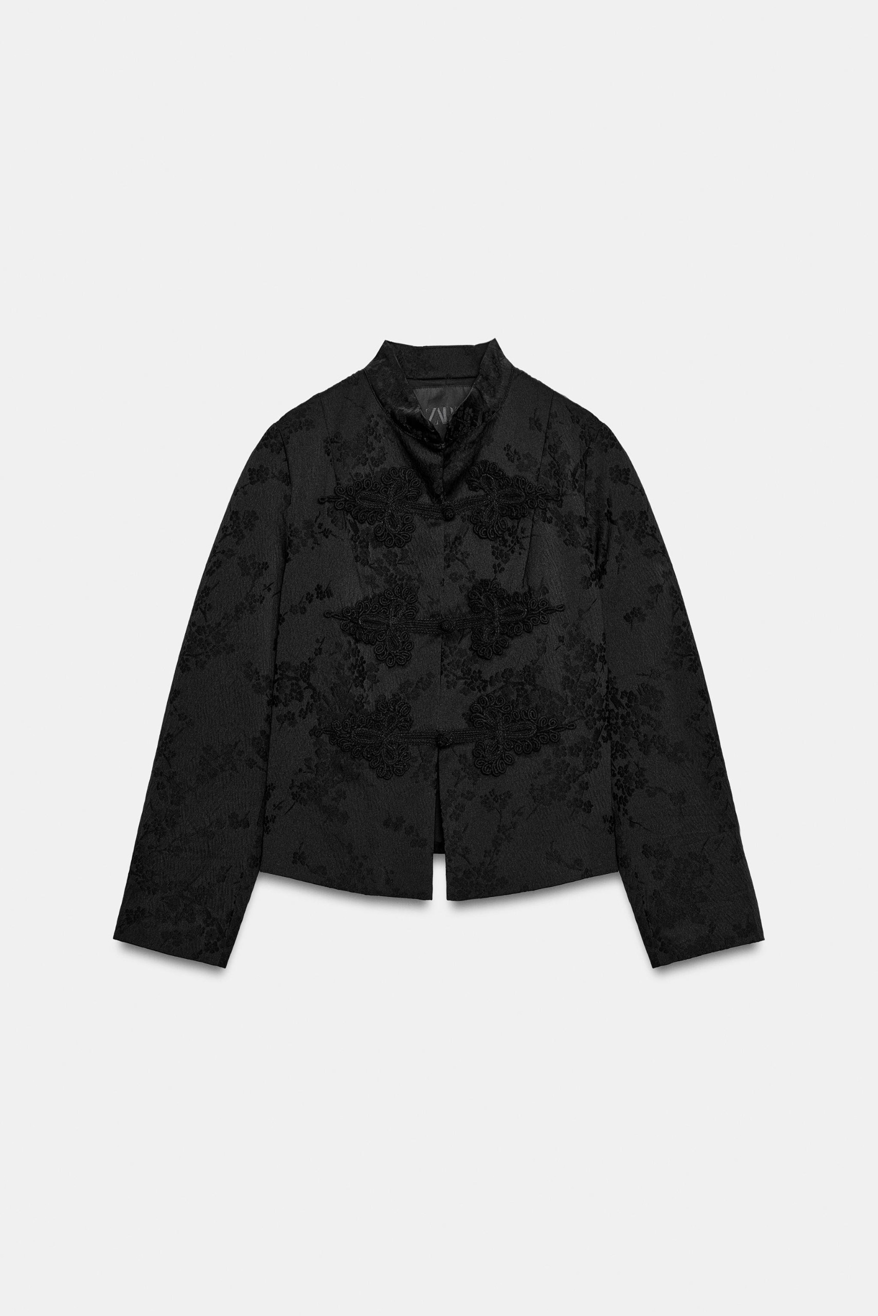 ZARA, Zw Collection Jacquard Jacket With Frog Fastenings