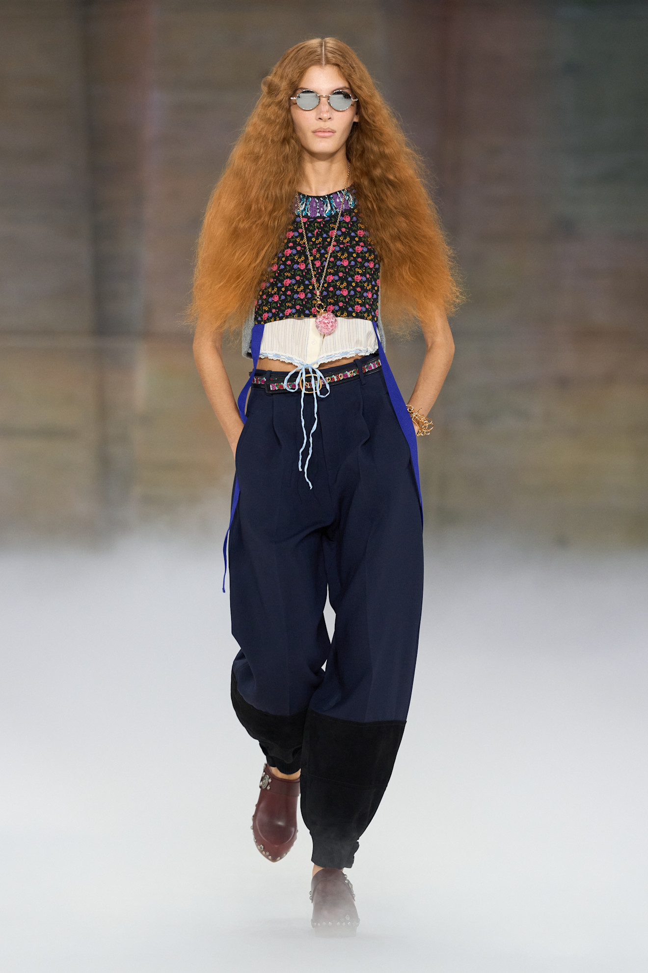 Woman in balloon pants on the Chlo&amp;eacute; runway