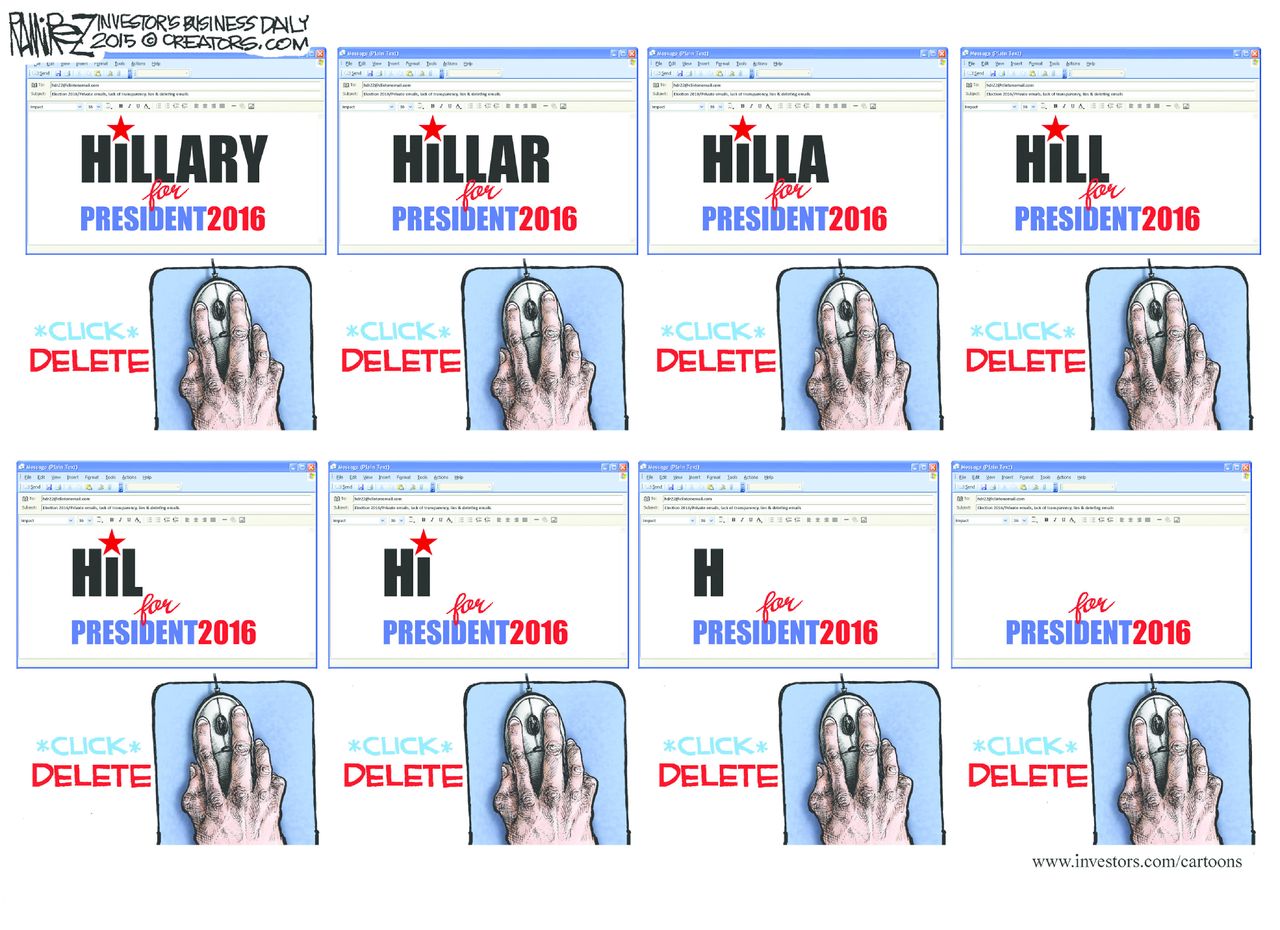 Political cartoon U.S. Hillary Clinton email