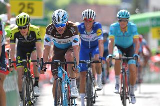 Mathias Frank of Switzerland and Team AG2R La Mondiale finishes stage 6 at Tour de Suisse