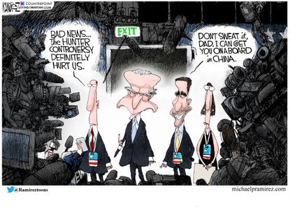 Political Cartoon U.S. Joe And Hunter Biden Contreversey Election China