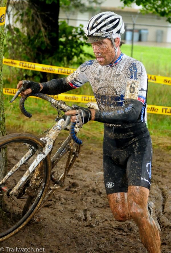 Jonathan Page (Planet Bike) running a turn that was rideable the day before