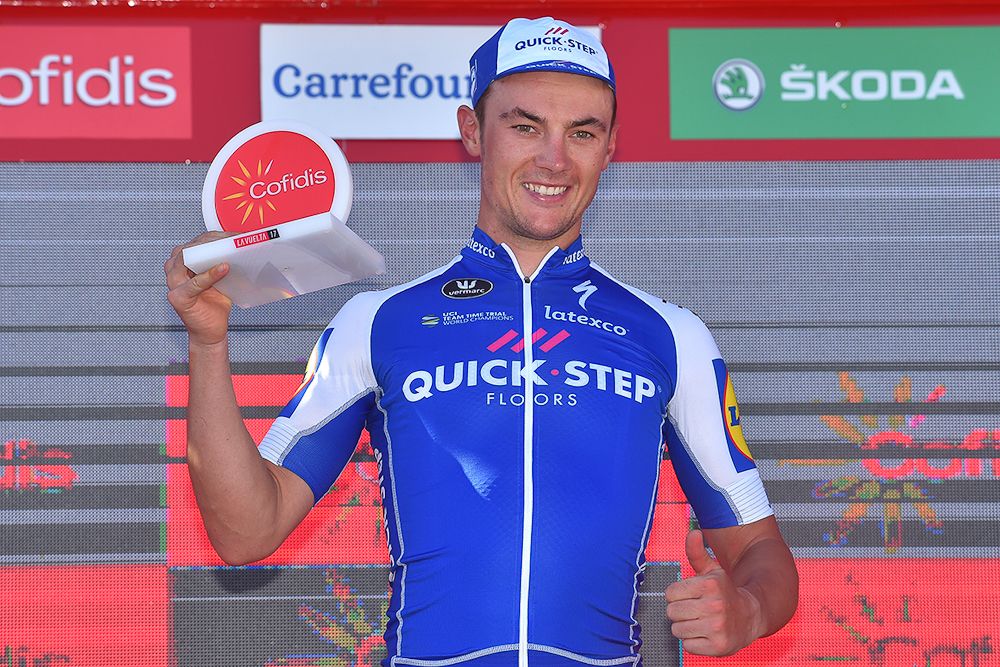 Yves Lampaert on the podium