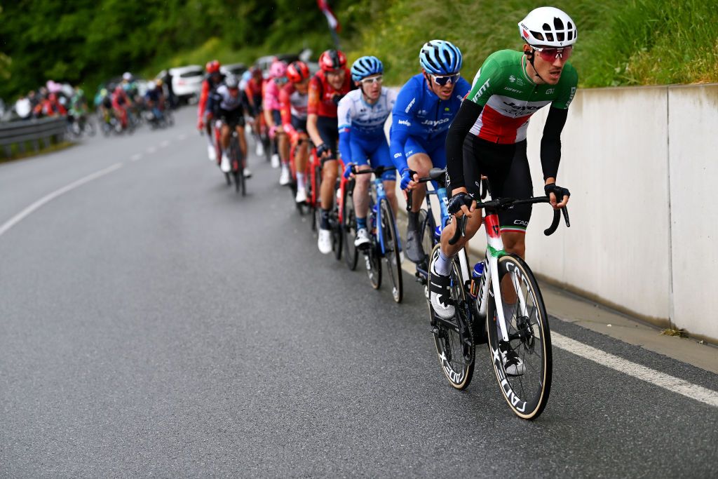 TORTONA ITALY MAY 17 LR Michael Hepburn of Australia and Team Jayco AlUla and Filippo Zana of Italy and Team Jayco AlUla compete during the 106th Giro dItalia 2023 Stage 11 a 219km stage from Camaiore to Tortona UCIWT on May 17 2023 in Tortona Italy Photo by Tim de WaeleGetty Images