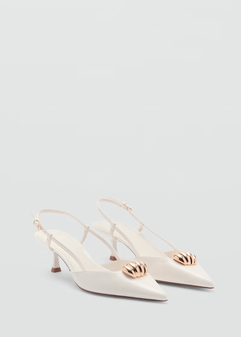 MANGO, High-Heeled Shoes With Metallic Detail - Women | Mango United Kingdom