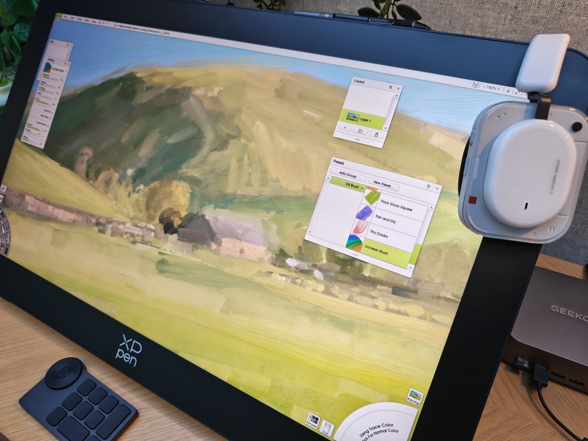 XPPen Artist Pro 27 Gen 3 review; photos of a large drawing tablet