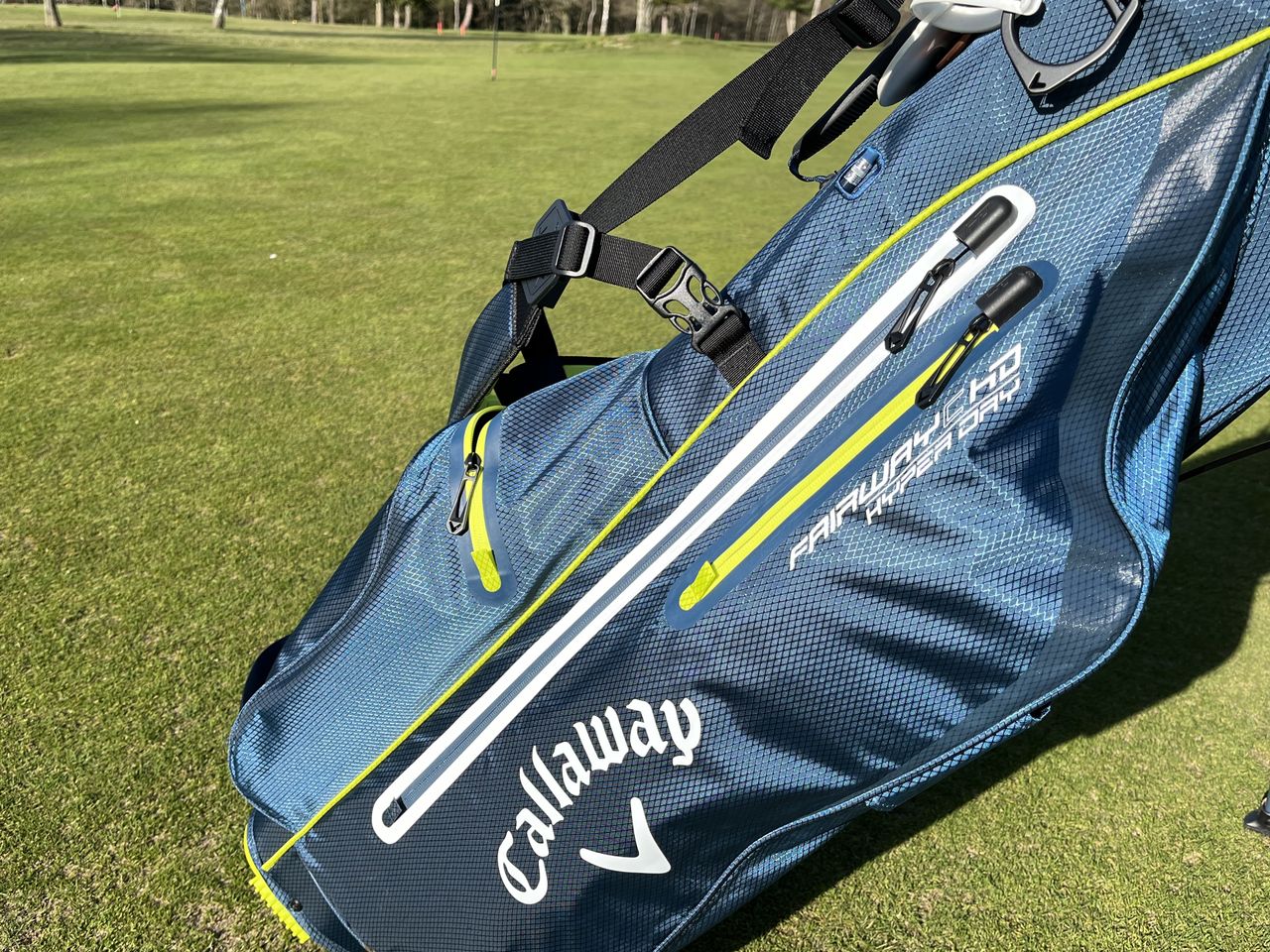 The apparel, valuables and ball pockets on the Callaway 2023 Fairway C HD Stand bag