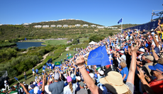 A number of fans around the first tee at Finca Cortesin