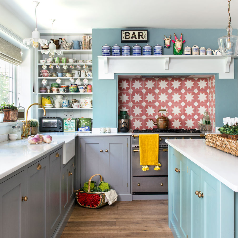 pale blue kitchen