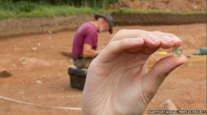 A rare piece of Roman jewelry found at an ancient settlement. 