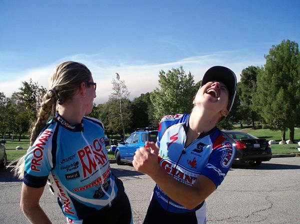 Melodie and Rachel getting ready to run away from the cloud of Armageddon.
