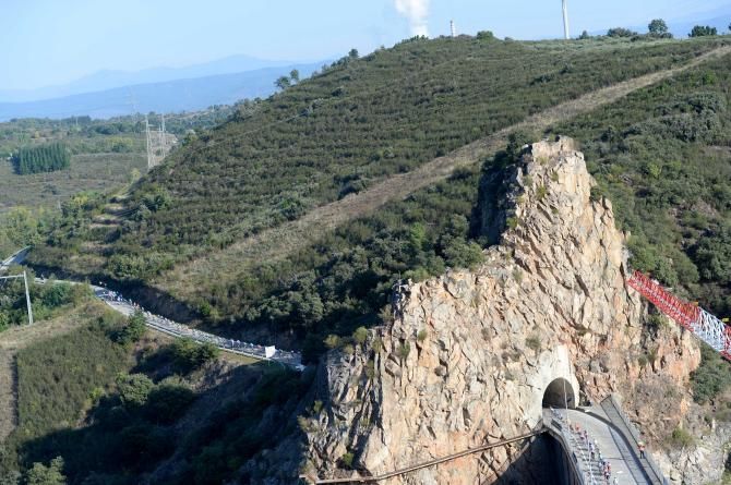 A view of the climb on the Ponferrada circuit